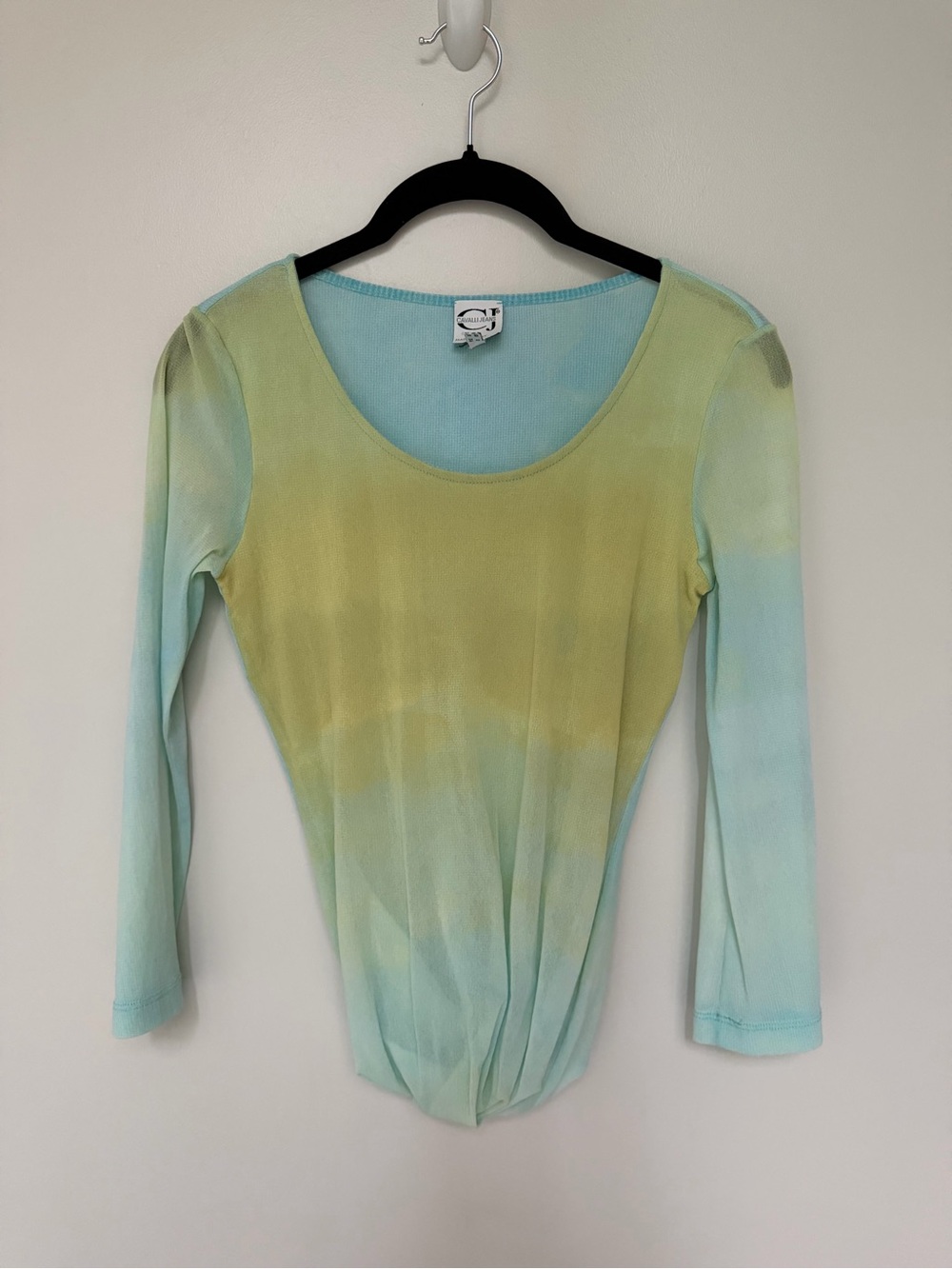 Roberto Cavalli Vintage Blue and Green Ombre Mesh Top size Small